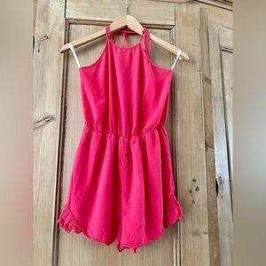 BCBGeneration Pink Halter Romper Tie-back